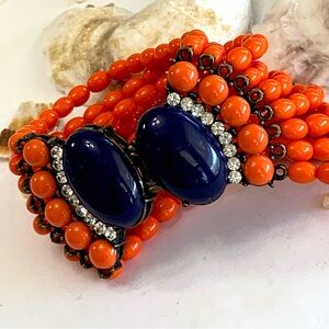 Vintage Orange Beaded Bracelet